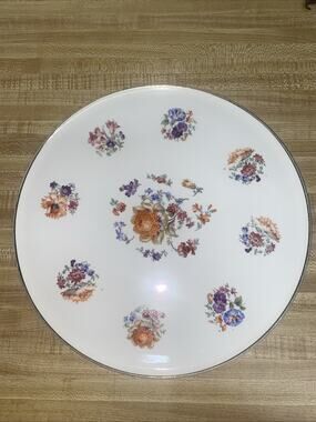 ERPHILA ART POTTERY Vintage Porcelain Floral Cake Plate Platter 11” Germany
